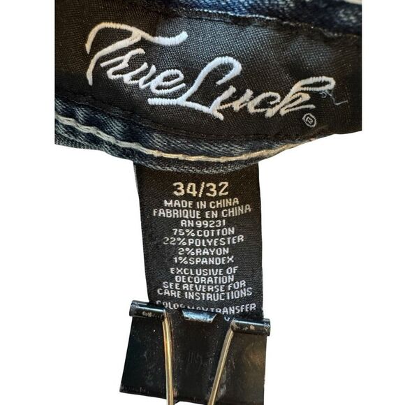 True Luck Men's Blue Denim Straight Leg Jeans Size 34x32 - Picture 5 of 6